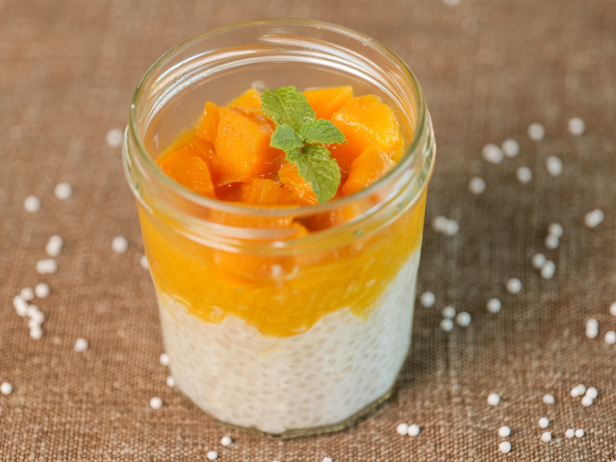 Dessert à la mangue en verrine